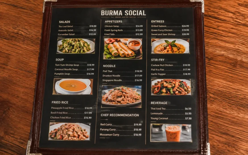 Burma Social Menu: Prices, Popular Dishes & What to Order